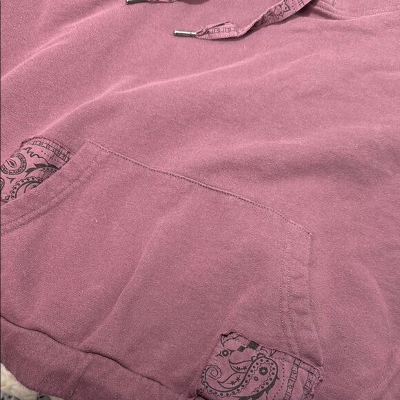 Vintage Havana Bandana Patchwork Raw Hem Hoodie - Picture 6 of 11